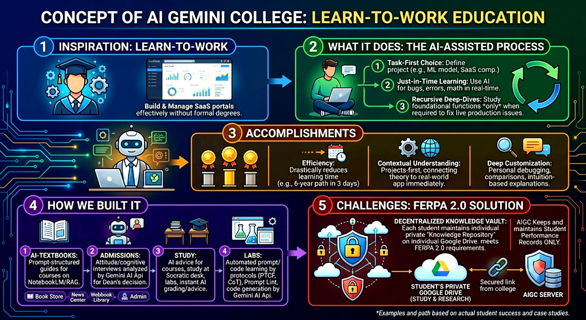 Gemini AI College Portal Flowchart Blueprint